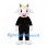 Goat Mascot Costume with White Head and Black Body