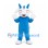 Goat Mascot Costume in Blue with White Head and Blue Horns