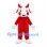 Goat Mascot Costume in Red with White Head and Red Horns