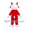 Goat Mascot Costume in Red with White Head and Red Horns