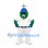 Bear Mascot Costume in Green with Blue Cap and White Baseball Uniform