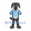 Dog Mascot Costume in Gray with Light Blue Shirt and Long Ears