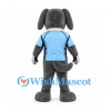 Dog Mascot Costume in Gray with Light Blue Shirt and Long Ears