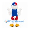 Eagle Mascot Costume in White with Blue Vest and Red Shorts