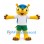 Turtle Mascot Costume in Yellow with Blue Shell and Green Shorts