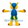 Turtle Mascot Costume in Yellow with Blue Shell and Green Shorts