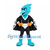 Thunderbird Mascot Costume in Teal with Black Lightning Cape