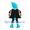 Thunderbird Mascot Costume in Teal with Black Lightning Cape