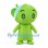 Leaf Character Mascot Costume in Lime Green with Blue Head Panel