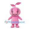 Sprout Character Mascot Costume in Pink with Two Leaves