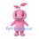 Sprout Character Mascot Costume in Pink with Two Leaves