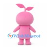 Sprout Character Mascot Costume in Pink with Two Leaves