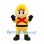 Fruit Hero Mascot Costume in Yellow with Red Crossed Chest Bands