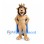 Lion King Mascot Costume with Gold Crown and Blue Cape