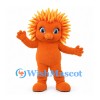 Sun Mascot Costume in Orange with Spiked Yellow Rays