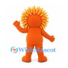 Sun Mascot Costume in Orange with Spiked Yellow Rays
