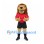 Lion Mascot Costume with Red Shirt and Black Soccer Shorts