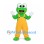 Frog Mascot Costume in Green with Yellow Overalls