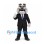 Bulldog Mascot Costume in Gray with Black Business Suit and Blue Tie