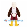 Eagle Mascot Costume with White Vest and Burgundy Basketball Shorts