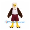 Eagle Mascot Costume with White Vest and Burgundy Basketball Shorts