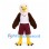 Eagle Mascot Costume with White Vest and Burgundy Basketball Shorts