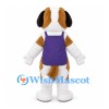 Saint Bernard Dog Mascot Costume with Purple Apron