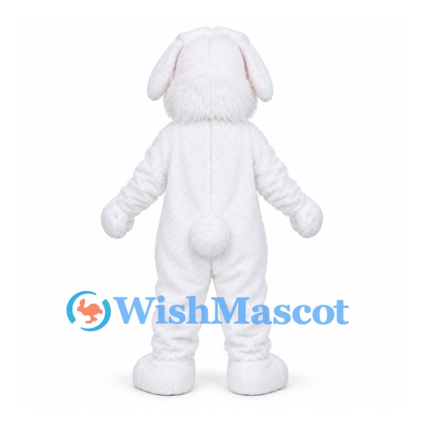 Rabbit Mascot Costume in White with Long Floppy Ears