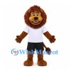 Lion Mascot Costume with White Shirt and Black Shorts