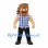 Lumberjack Mascot Costume with Fur Hat and Blue Checkered Shirt