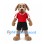 Dog Mascot Costume in Tan with Red Shirt and Black Shorts