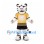 White Tiger Mascot Costume with Yellow Sports Shirt and Black Shorts