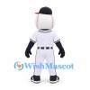 Baseball Mascot Costume with Navy Cap and White Pinstriped Uniform