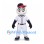 Baseball Mascot Costume with Navy Cap and White Pinstriped Uniform