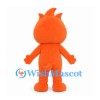 Fire Sprite Mascot Costume in Orange with Flame Shaped Head