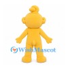 Golden Monkey Mascot Costume with White Face and Curled Head Tuft
