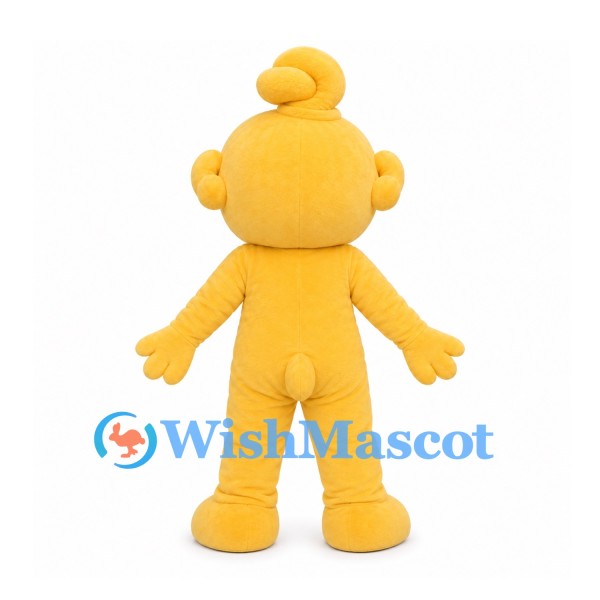 Golden Monkey Mascot Costume with White Face and Curled Head Tuft