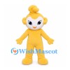 Golden Monkey Mascot Costume with White Face and Curled Head Tuft
