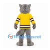Wolf Mascot Costume in Gray with Yellow and Black Sports Shirt