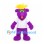 Purple Monster Mascot Costume with Yellow Spiked Hair and White Shirt
