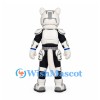 Robot Cat Mascot Costume with White Armor and Black Bodysuit