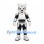 Robot Cat Mascot Costume with White Armor and Black Bodysuit