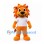 Lion Mascot Costume in Orange with White Shirt and Sculpted Mane