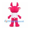 Deer Mascot Costume in Pink with Decorated Forehead and White Shirt