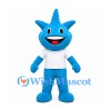 Blue Monster Mascot Costume with Three Head Spikes and White Shirt
