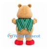 Capybara Mascot Costume in Tan with Green Patterned Poncho