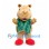 Capybara Mascot Costume in Tan with Green Patterned Poncho