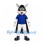Rabbit Superhero Mascot Costume with Blue Shirt and Black Cape