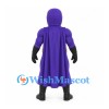 Superhero Mascot Costume with Purple Muscular Suit and Cape