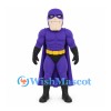 Superhero Mascot Costume with Purple Muscular Suit and Cape